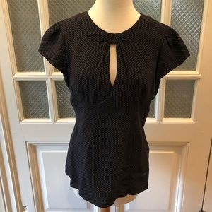 Nanette Lepore polka dot key hole Blouse